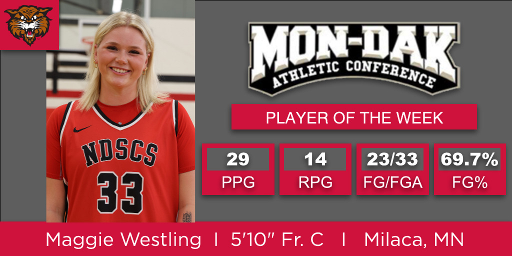 Congats to <a href="/maggiew90136295/">maggie westling</a> on winning her fourth Mon-Dak Player of the Week award!