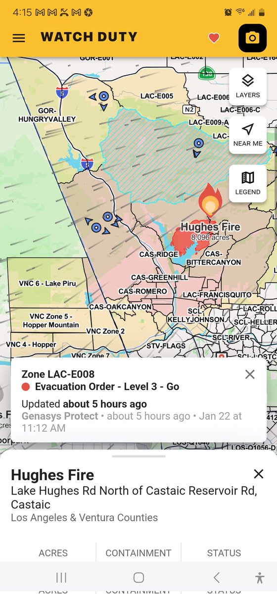 #HughesFire #FindYourEvacuationZone 
New Evacuation Orders Ventura County . Use the link to look up your evacuation zone.
protect.genasys.com/search?z=14&la…