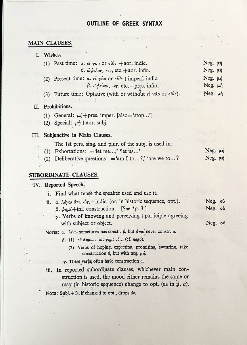 ArmandDAngour's tweet photo. Inspired by the generous example of @AntigoneJournal, here is a summary of Greek syntax rules in 3 pages with a list of illustrative examples in verse at the end.

Used by generations of Eton schoolboys up to the 1970s, and still worth using as a basis. https://t.co/1FrqlqDn2e