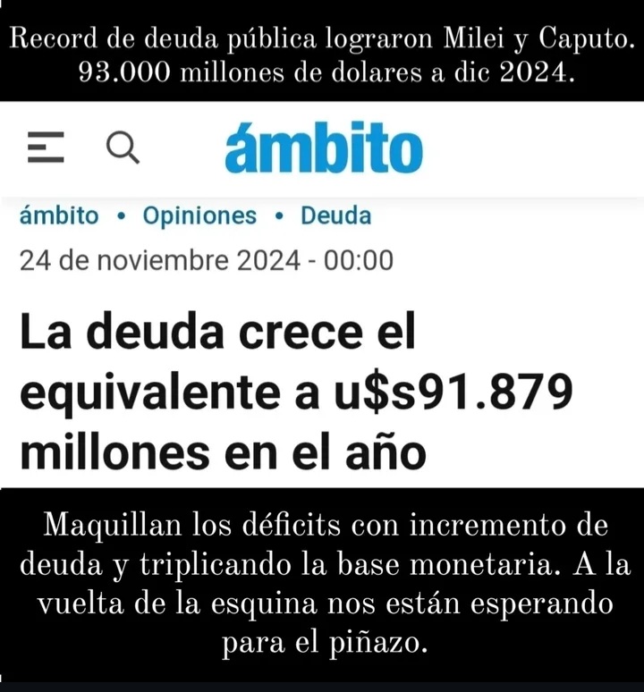 tu_incognita's tweet photo. #MasDeuda #MasPobreza

Gracias a Caputo Milei Macri

#MasDeuda #MasPobreza https://t.co/R2Hijwzozc