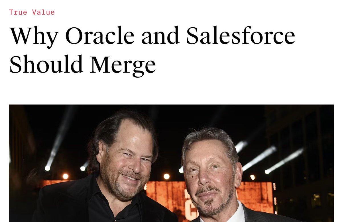 i didn't believe it at first but $ORCL + $CRM actually makes sense on multiple dimensions