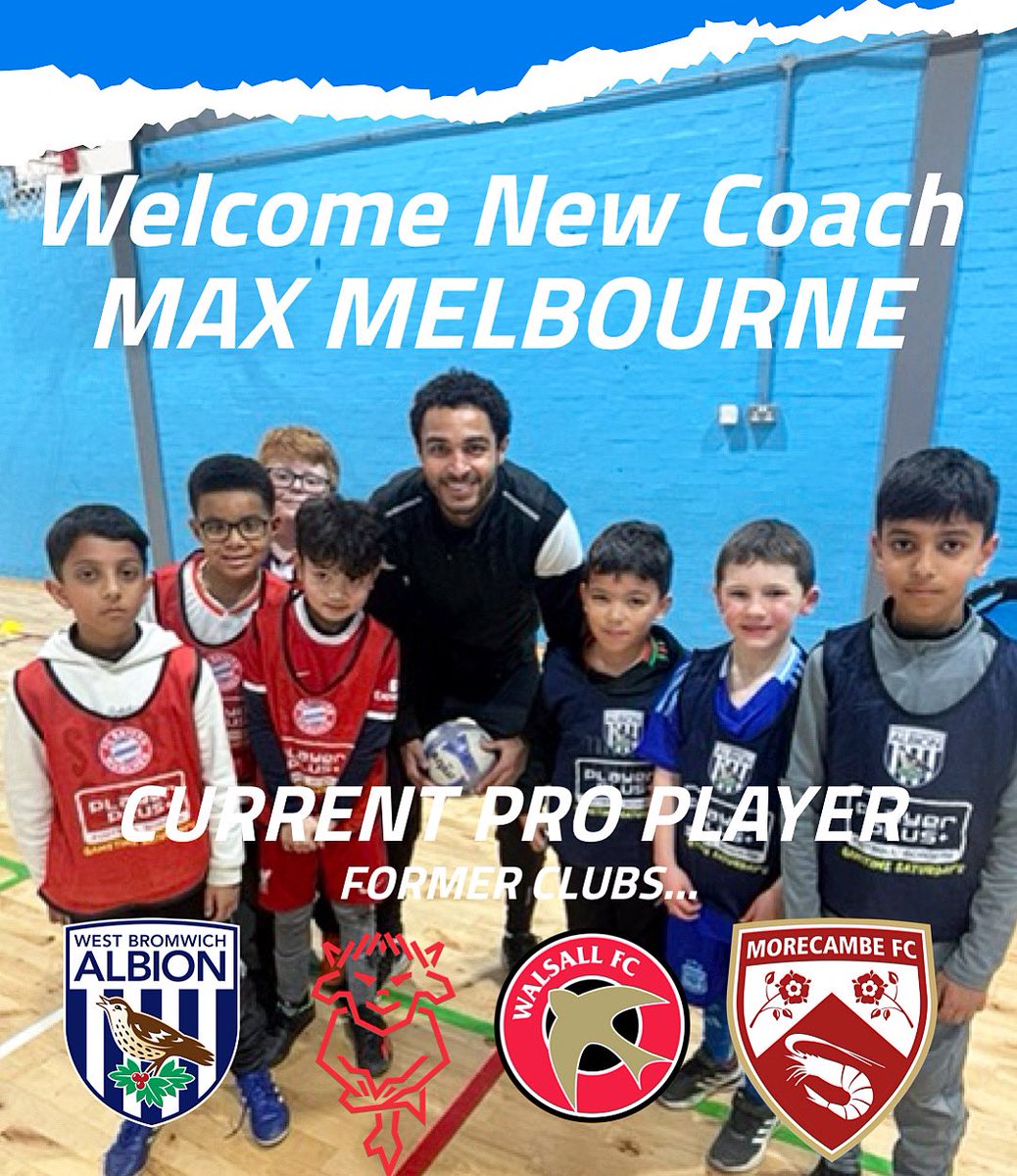 Delighted to welcome current pro footballer Max Melbourne to the coaching team ⚽️

Previously coached by Mark as a U11, Max graduated WBA’s academy &amp; has over 100 appearances in the EFL &amp; 🏴󠁧󠁢󠁳󠁣󠁴󠁿 Prem

After a recent surgery, Max will be with us while he awaits his next pro contract!