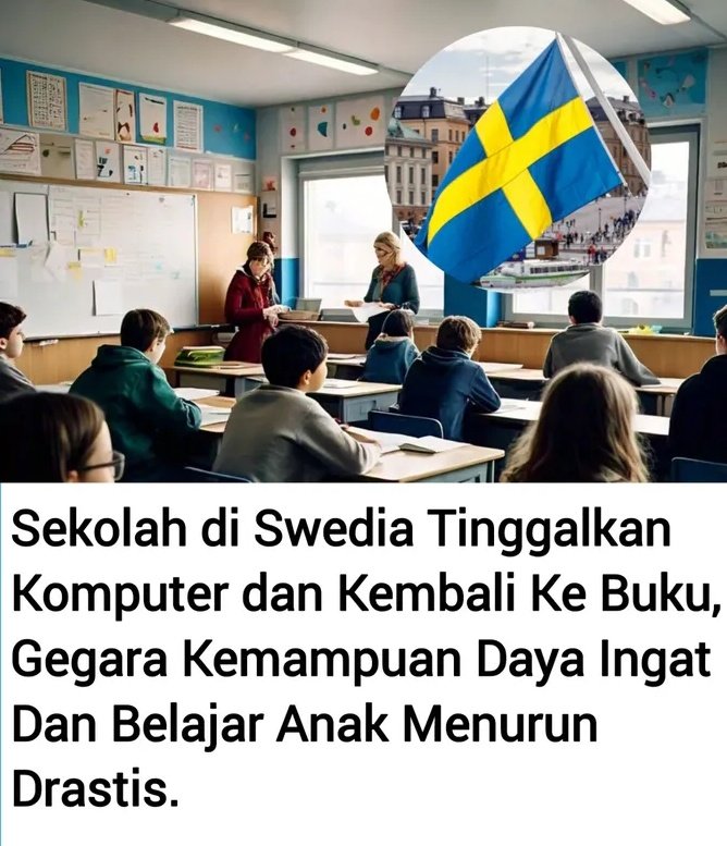 kartika_artati's tweet image. Sekolah di Swedia tinggalkan komputer dan kembali ke buku gegara kemampuan daya ingat dan belajar anak menurun drastis..Apakah menurut mu hal seperti ini patut diterapkan juga di Indonesia???