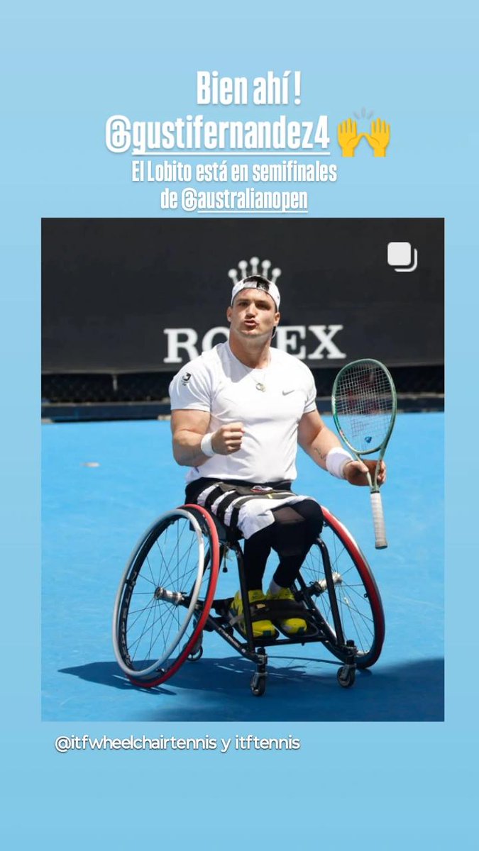 PateandoLimites's tweet photo. #Tenis
SE VIENE AHORA EL #LOBITO...
A las 21 hs @gustifernandez4 enfrenta a @alfiehewett6 en Semifinales del #AO2025. El cordobes viene de ganarle en cuartos a#Reid por 6-3 6-7(6) 6-1.
#Tennis #Wheelchair #AustraliaOpen #Paralympics #DeporteAdaptado https://t.co/LJXU9sqeXL