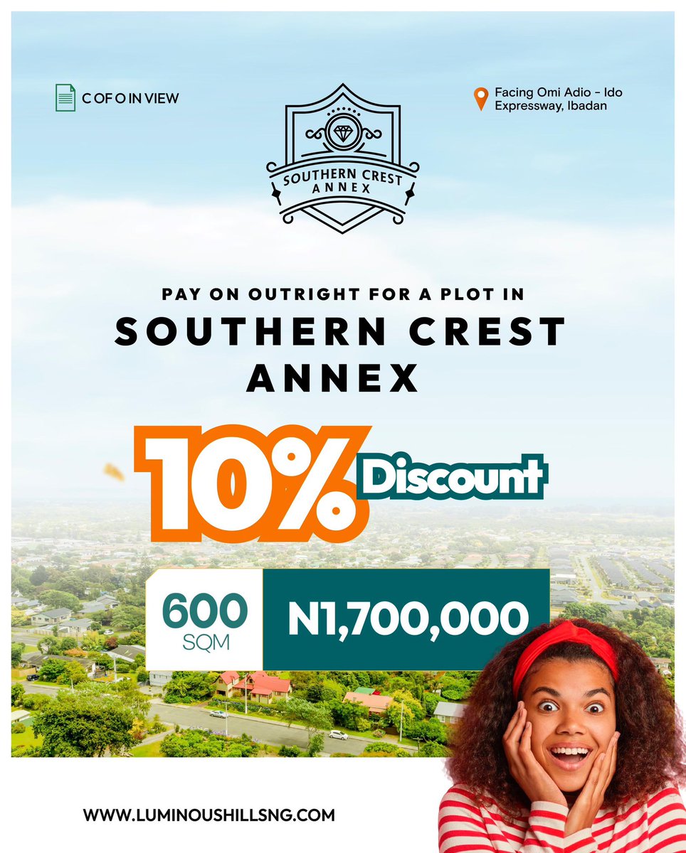 luxcomforthomes's tweet image. You missed the first one, you better

*📣 Introducing Southern Crest Annex - Your Next Real Estate Opportunity!*

Pre-Launch Promo Prices are here!
🏡 300 SQM - N850,000
🏡 600 SQM - N1,700,000
💰 Initial Deposit - Just N200,000!