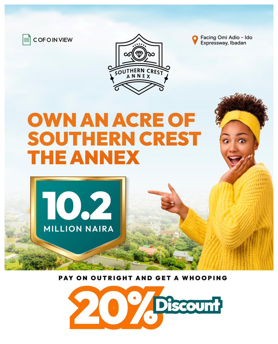 luxcomforthomes's tweet image. You missed the first one, you better

*📣 Introducing Southern Crest Annex - Your Next Real Estate Opportunity!*

Pre-Launch Promo Prices are here!
🏡 300 SQM - N850,000
🏡 600 SQM - N1,700,000
💰 Initial Deposit - Just N200,000!