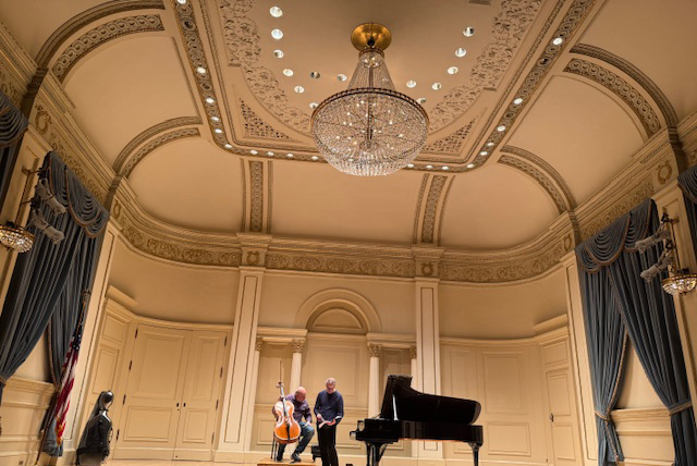 The dress rehearsal for Paris Mirages today with Misha Quint and Alexei Volodin. Come to the Jan 23 concert @CarnegieHall at 8PM! #InterHarmony #InterHarmonyConcertSeries #MishaQuint #AlexeiVolodin