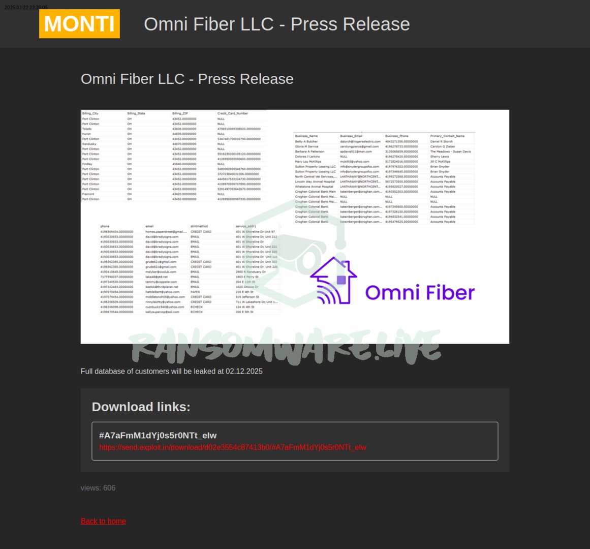 TweetThreatNews's tweet photo. Ransomware hits Omni Fiber LLC in the US! The attack exposes vulnerabilities in database security, highlighting the importance of data integrity. Stay alert! 🔒💻 #OmniFiber #DataSafety #USCyberSecurity
link: https://t.co/UjsR4HnmNp https://t.co/O1BgifPYP1