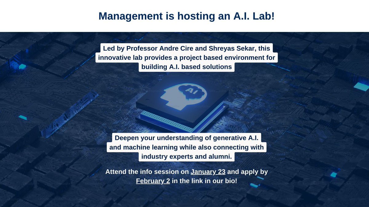 utsccms's tweet photo. @utscmgmt is hosting a Management A.I. Lab that empowers students to hone in on generative A.I. and Large Language Models (LLMs), gaining the skills that drive innovation and leadership in an A.I.-powered world. 🚀

Details: https://t.co/HI4mWw8yPs (link in bio)

#UTSC #UofT https://t.co/ty5IvokDvo