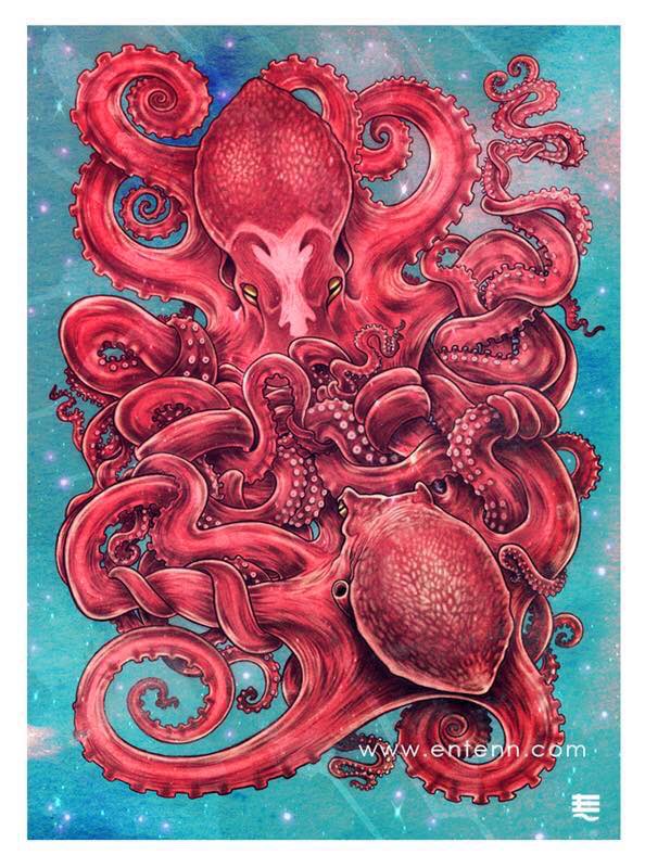 EntennStudio's tweet photo. We are all “Tangled”. #octopy #entenn #illustration #tentacle #love #fineart https://t.co/zWj2tf9xK4