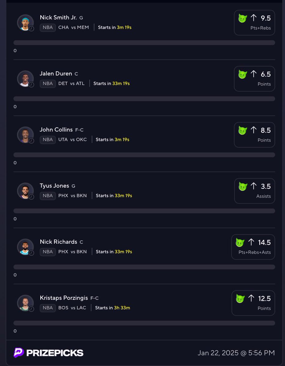 AgentParlay007's tweet photo. PrizePicks up to $20 protected play๐ฎ
I power played it
Barely got 2x with this 6 man. But itโs protected. PP really making these goblins weak af now. 4 man used to give me 2x
#BaneSquad #GamblingX #PrizePicks #ProtectedPlay #SportsBettingX #PlayerProps #NBA https://t.co/7d8U8t7uvI