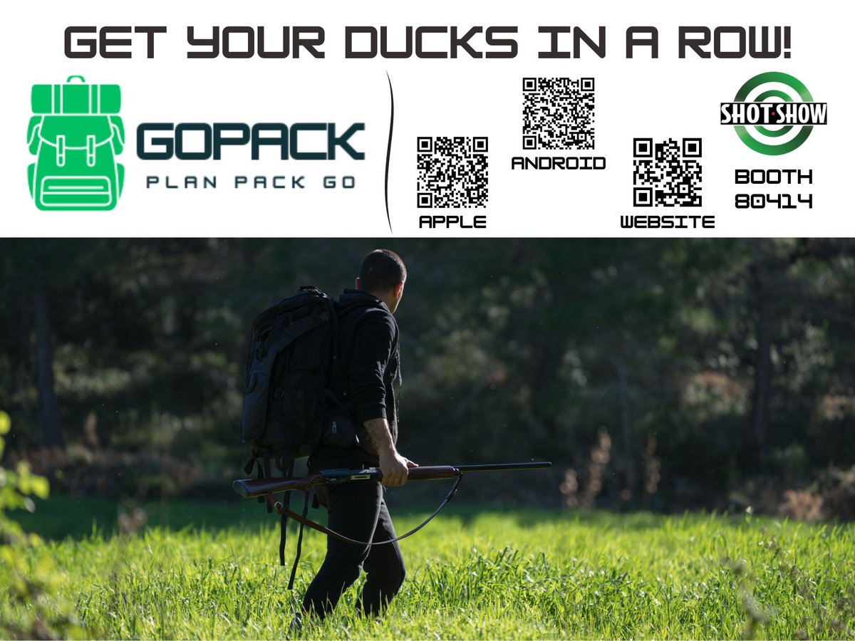 GOPACKAPP's tweet photo. GOPACK Plan Pack  Go - Complete Trip and Gear Management at your fingertips. Tech of choice to help you prepare for your next adventure. Scan the QR code and download GOPACK APP today. Come by Booth 80414 for a demo. #ShotShow2025 @nssfshotshow https://t.co/ltrA5mSgm5