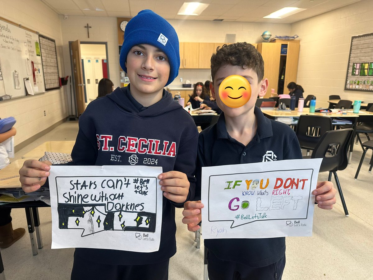 MrsCollaton's tweet photo. Let’s Talk! 💙 #BellLetsTalk #MentalHealthMatters @StCeciliaHCDSB https://t.co/pRAjIEkRCe