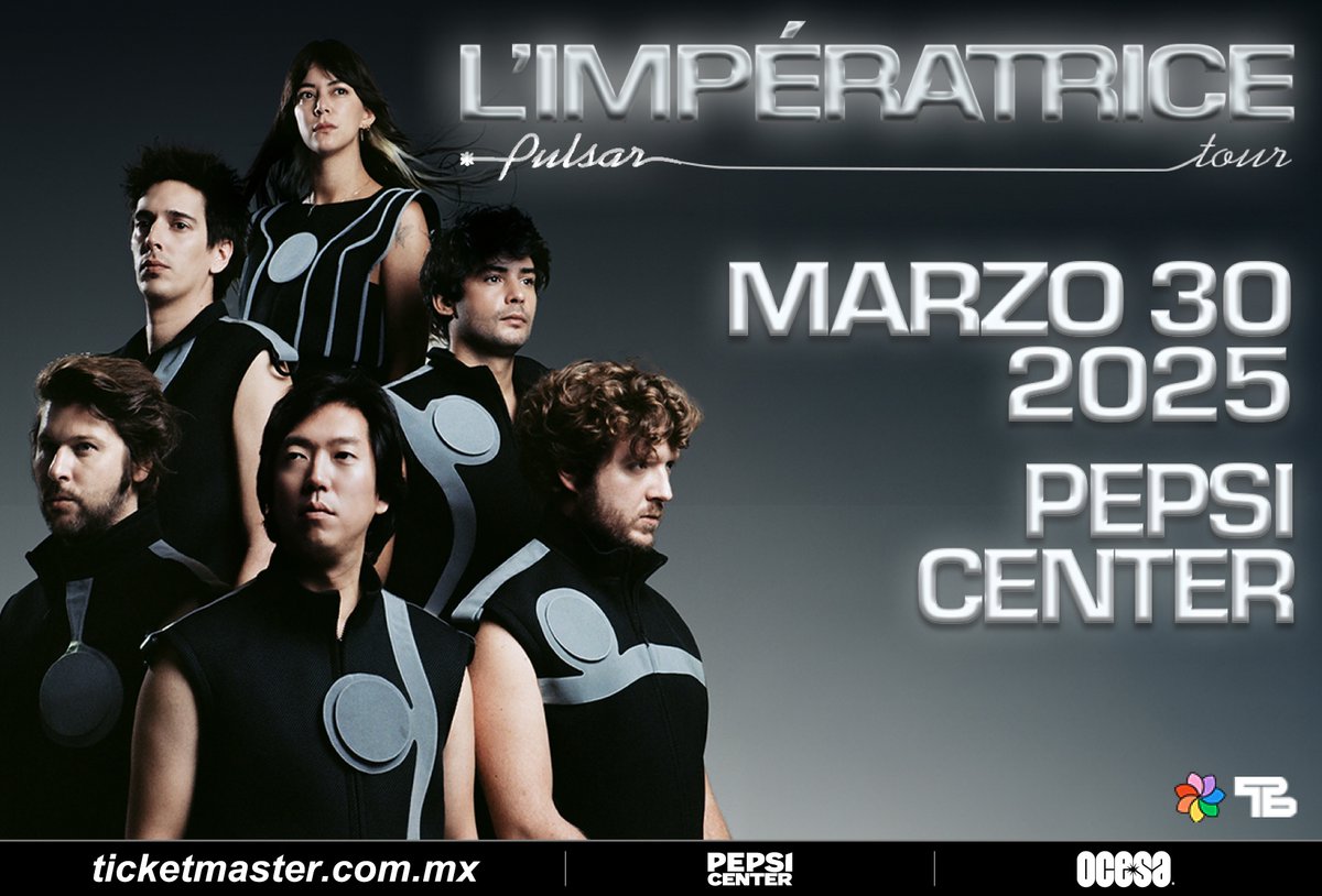 BlancaLechuza's tweet image. La banda francesa L'Impératrice (@Imperatrice__) vuelve a CDMX para tomar el escenario del Pepsi Center en marzo.

Todos los detalles y compra en línea:
n9.cl/imperatrice-25…

#LImpératrice #PulsarTour #PepsiCenterWTC
