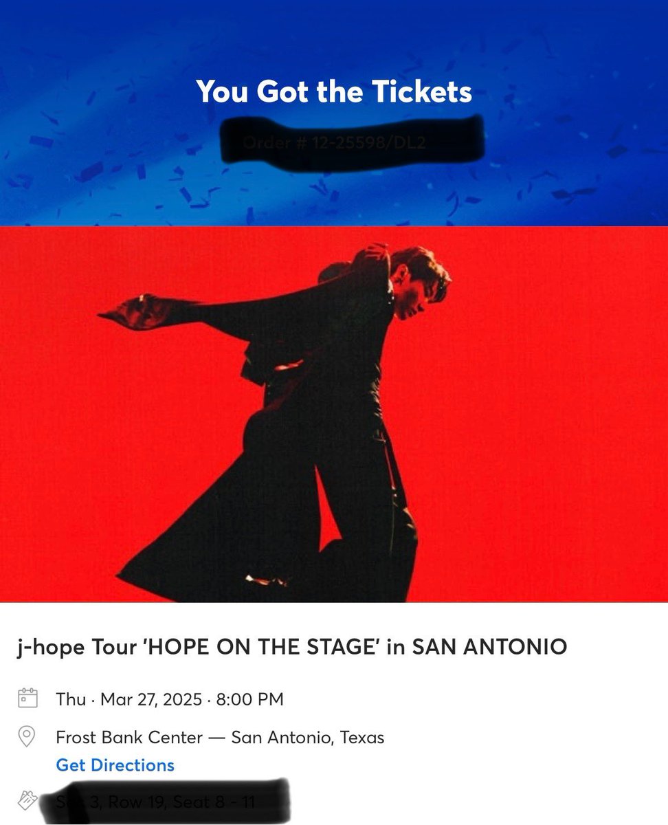Texan_Native's tweet photo. First time I was not screwed over by TM process. I got in immediately for both days and secured tickets for me and my #ATXARMY peeps! The Bangtan Gods blessed me with good luck. I will be shouting for #Hobi and representing #TexasARMY! @BTS_twt #BTS #BTSARMY #jhopeworldtour https://t.co/EkBz4ogAEi
