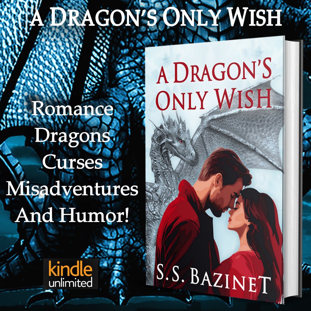 A Dragon’s Only Wish 🥳 A New Release!
amazon.com/dp/B0DQW3S1DN
🔹 Romance 🔸 Dragons 🔹 Curses 
🔸Misadventures and 🔹 Humor!

"Enchanting journey that will put a sparkle in your step and a smile on your face."

#fantasy #dragons #fantasyreads #romance #KindleUnlimited #magic