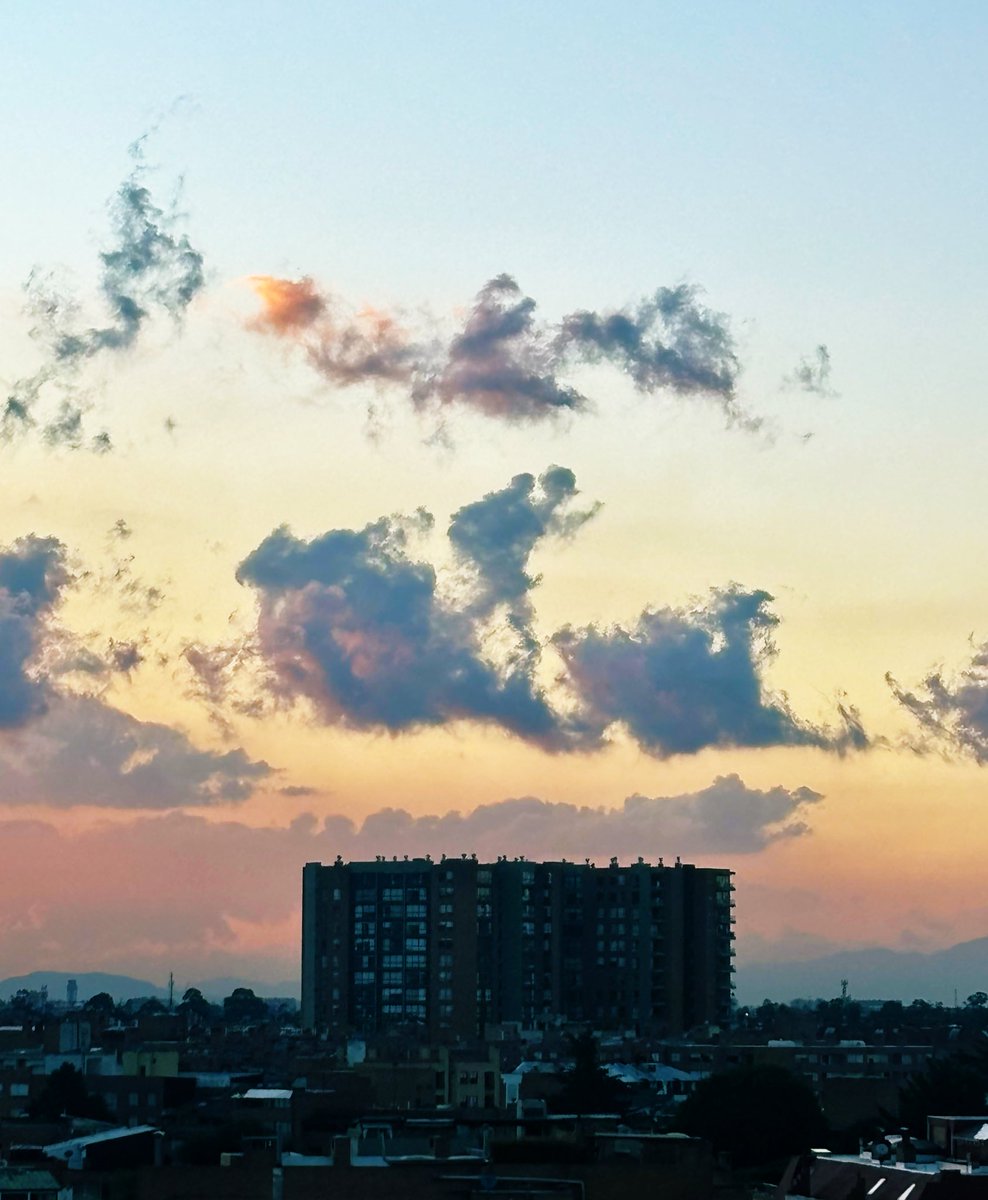 elcarlosjuan's tweet image. Hombre se tercia a su hijo a la espalda para caminar sobre unas vaporosas nubes sobre Bogotá. Adelante de él, un dragón decidido orienta el destino de la ruta para hoy. Son tiempos etéreos.
