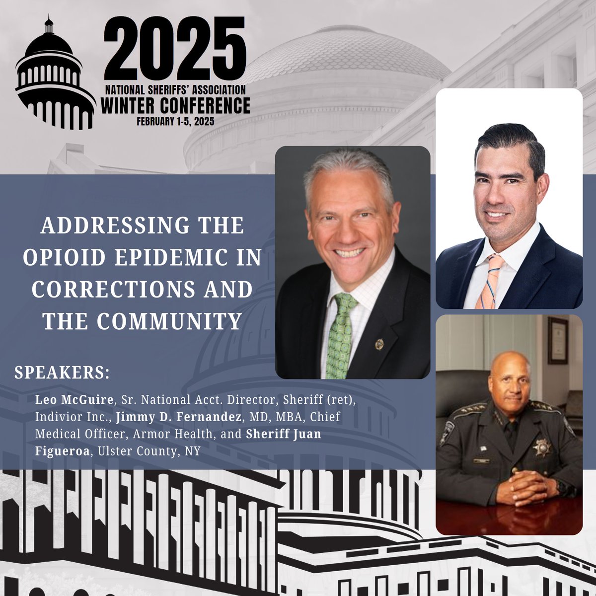 NationalSheriff's tweet image. Day 6 of the #Sheriffs2025 Speaker Spotlight!

The 2025 NSA Winter Conference is just weeks away! Have you secured your spot yet? Don’t miss the chance to hear from our outstanding seminar speakers and gain insights from industry experts. These sessions are designed to help you…