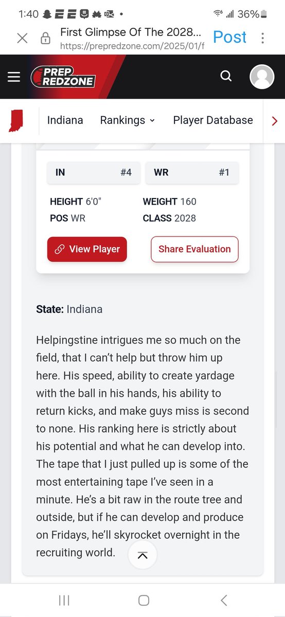 Thank you for the ranking and write up! <a href="/BrotherRiceFB/">Brother Rice Football</a> <a href="/CoachQuedenfeld/">Coach Quedenfeld</a> <a href="/CoachCano/">ONEighty Athletics</a> <a href="/A1_coach/">Coach Lacy</a> <a href="/EDGYTIM/">Timothy “EDGYTIM” OHalloran</a> <a href="/Bryan_Ault/">Bryan Ault - Midwest Scout</a> <a href="/PrepRedzoneIL/">Prep Redzone Illinois</a> <a href="/PrepRedzoneIN/">Prep Redzone Indiana</a> <a href="/FFBallAllDay/">Sam Erman</a>