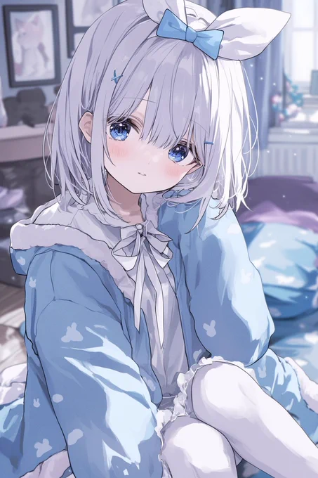 部屋着な銀ボブちゃん 
