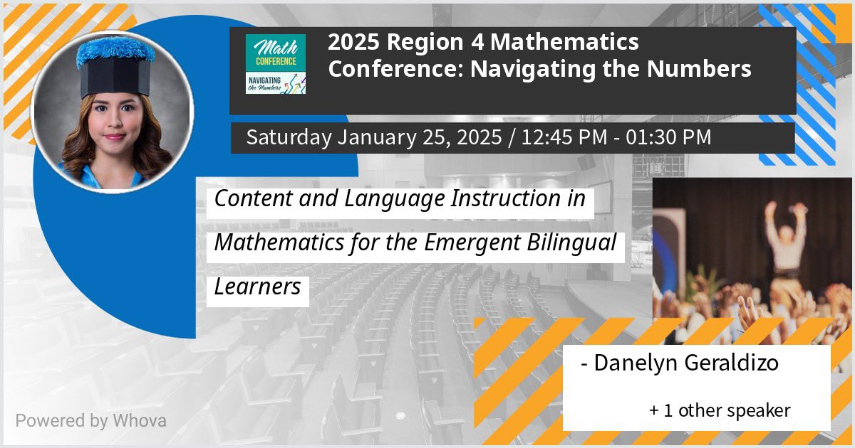 DanelynG42084's tweet photo. Excited to announce that I will be presenting at the Region 4 Mathematics Conference with Dr. Browne on Saturday, January 25, 2025! Looking forward to engaging with fellow educators, sharing insights, and exploring new strategies. See you there! #Region4Math #MathEduc #Davis9th # https://t.co/0F6z9ltBjq
