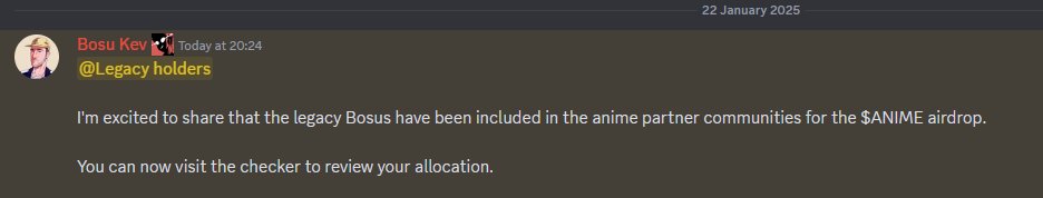 Thank you so much <a href="/kevinfinalbosu/">Bosu kev 🔮</a> and <a href="/finalbosuX/">Finalbosu</a> Team. 
I was ready to attend tomorrow's $ANIME airdrop as a spectator, but this news made my day, thank you!❤️

AGAINST ALL ODDS!