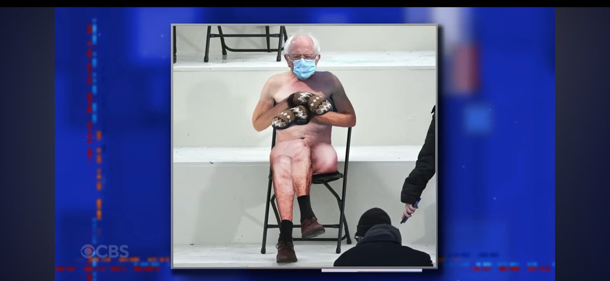 What the F is this <a href="/colbertlateshow/">The Late Show</a> &amp; <a href="/StephenAtHome/">Stephen Colbert</a> <a href="/CBS/">CBS</a>? <a href="/BernieSanders/">Bernie Sanders</a> has a 3rd leg? Or his left leg has 2 joints? How does he hides it when he’s clothed? Or is that his P…? 😳
I have so many questions!  #LSSC #lateshow