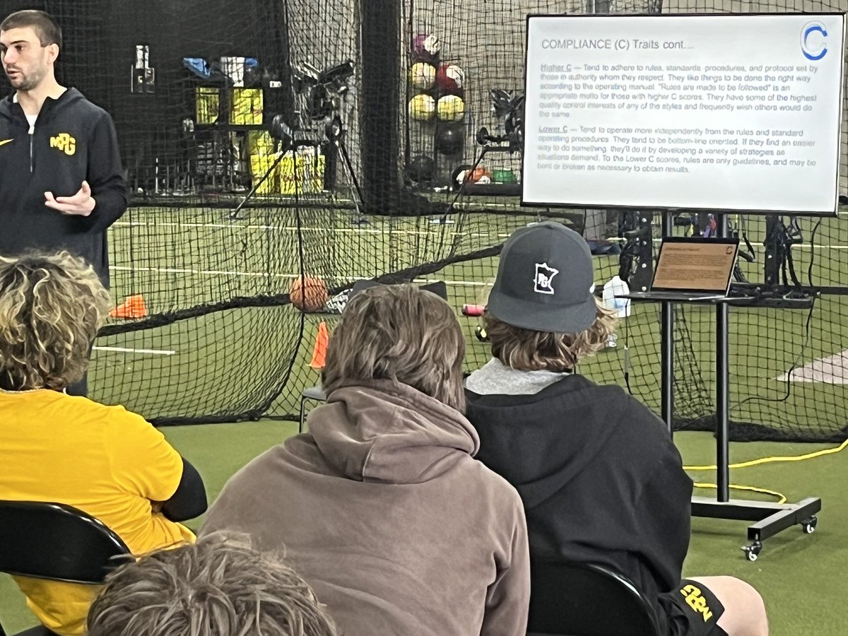 MPGbaseball's tweet photo. Culture U - Week 18
🟡 Personality Assessment Review ⚫️
▪️Dominance
▪️Influence
▪️Steadiness
▪️Compliance
Understanding ourselves and others on a whole new level.
#personalityassessment #selfdiscovery #DISC
#PostGrad #PostGradBaseball #MPGBaseball #GapYear https://t.co/TsPD1THcBL