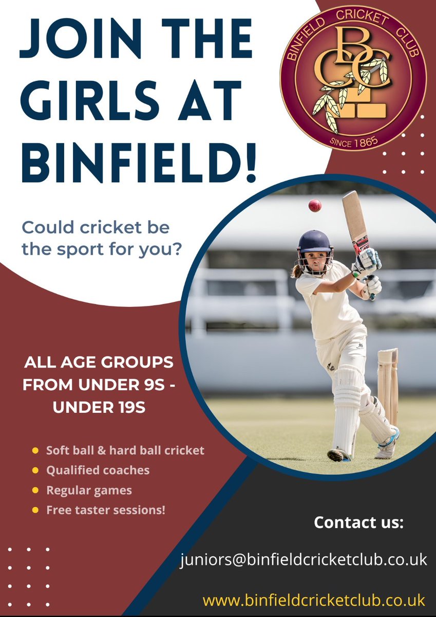☀️It will be the summer before you know it!☀️

🏏Our ever expanding girls section is growing, get in touch and join us! We are about to start our winter training ready for warmer climates! 🏏
