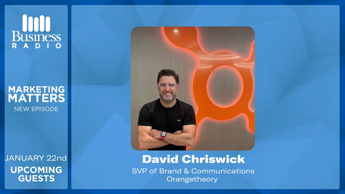 Wharton Marketing Matters (@sxmmarketing) on Twitter photo 🧡💪SPOTLIGHT💪🧡
Today at 5:30pm ET - David Chriswick, SVP of Brand & Communications @OrangeTheory joins @BarbaraKahn on the show to talk about their Brand Revamp and new ‘Every Reason is the Right Reason’ Brand Campaign & Platform!
🔊Tune in on <a href="/SXMBusiness/">SiriusXM Business Radio</a>🔊 🧡💪SPOTLIGHT💪🧡
Today at 5:30pm ET - David Chriswick, SVP of Brand & Communications @OrangeTheory joins @BarbaraKahn on the show to talk about their Brand Revamp and new ‘Every Reason is the Right Reason’ Brand Campaign & Platform!
🔊Tune in on <a href="/SXMBusiness/">SiriusXM Business Radio</a>🔊
