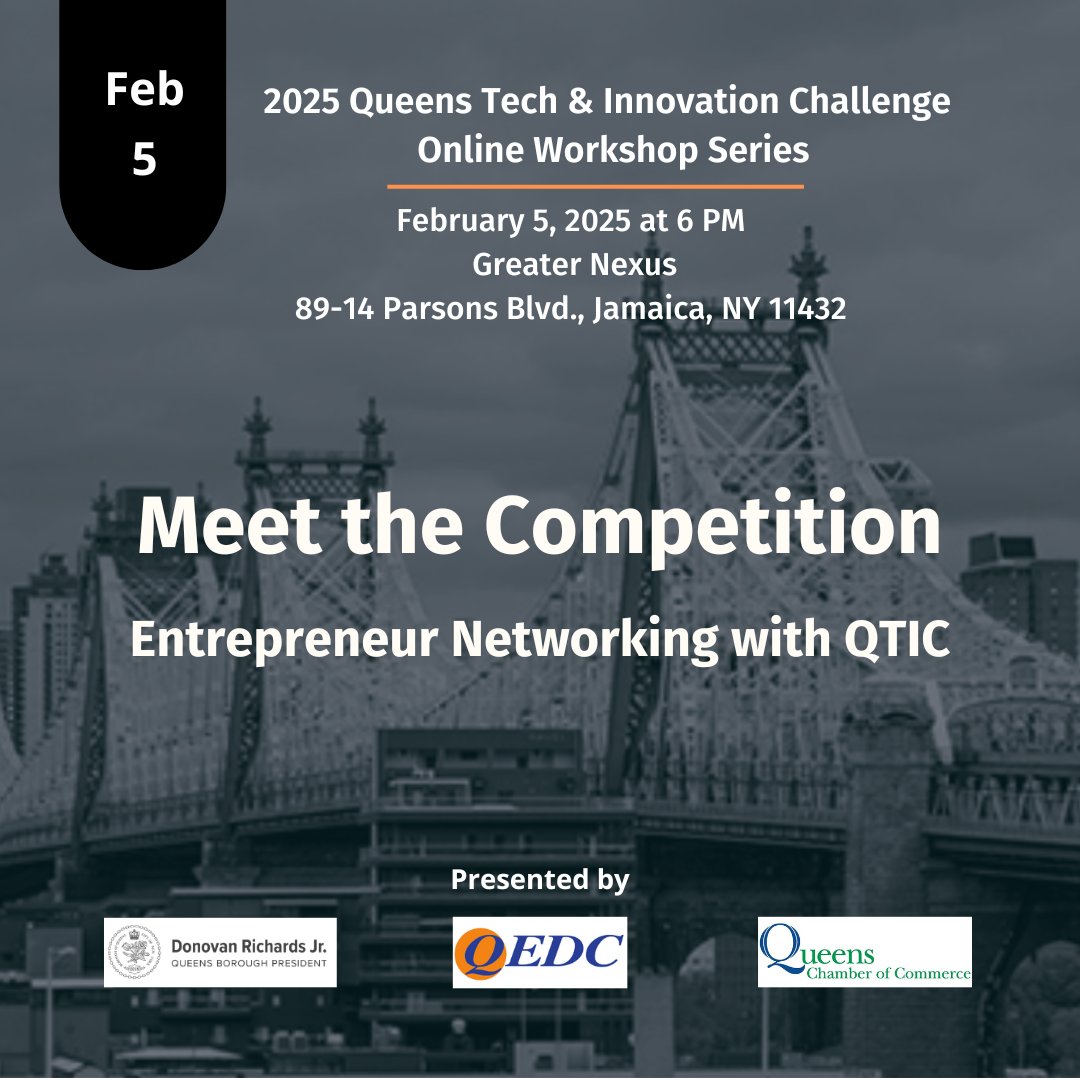 Join us for a fun meetup to network with other Queens entrepreneurs. RSVP: lu.ma/k2xlcbip