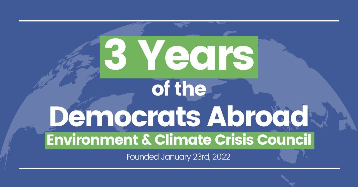 DNCClimate's tweet photo. Happy 3rd anniversary to the Democrats Abroad Environmental and Climate Crisis Council! @DemsAbroadECCC
Join this incredible group of dedicated #EnvironmentalJustice advocates: https://t.co/ZiMacRV7cH https://t.co/TVfywNRbKc