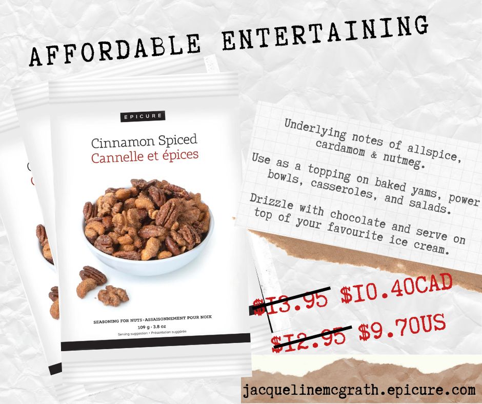 It’s all about the joy, not the budget.
Whip up our Cinnamon Spiced Nuts—a budget-friendly, crowd-pleaser that’s bursting with flavor!
jacquelinemcgrath.epicure.com/en-us/product/…
#onsale #tasty #quickrecipes #easyrecipes #crunchy #healthylifestyle #cinnamon #homemade #snacktime #gettingtogether