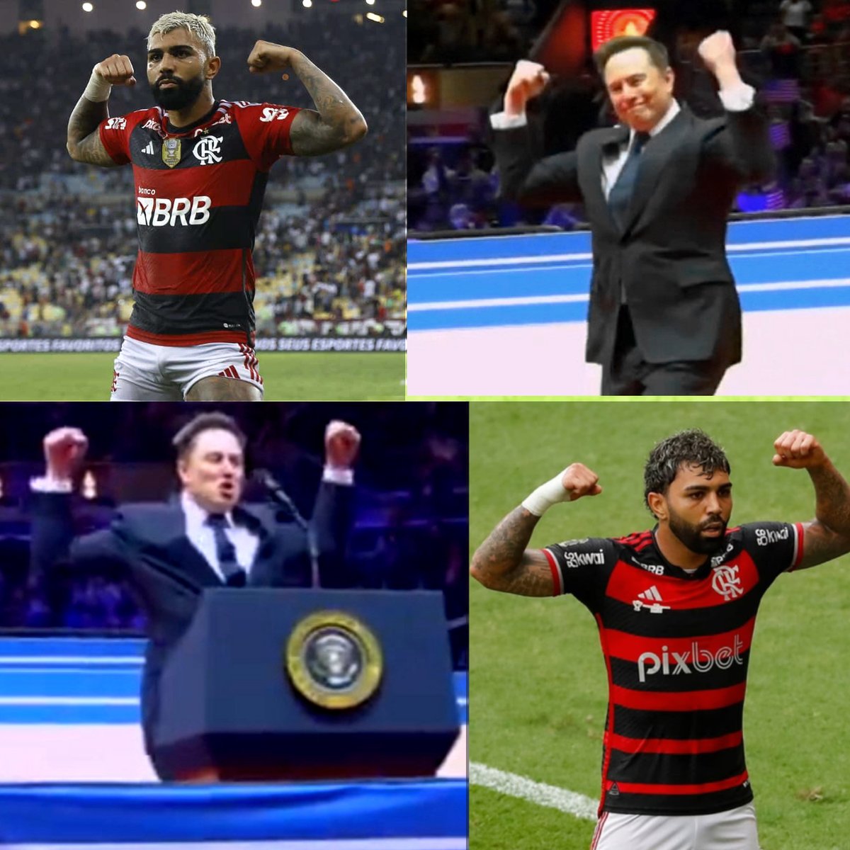 magobrasil's tweet photo. @elonmusk está sendo acusado de fazer polêmico gesto de comemoração de @gabigol, ídolo do @Flamengo https://t.co/XZBQJMEwap