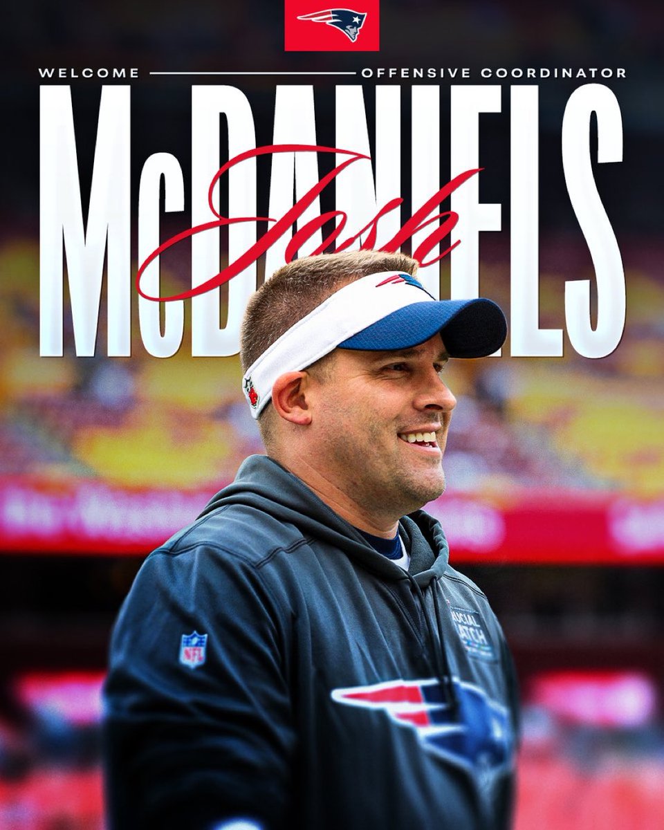 AdamSchefter's tweet image. Patriots now have officially re-hired offensive coordinator Josh McDaniels.