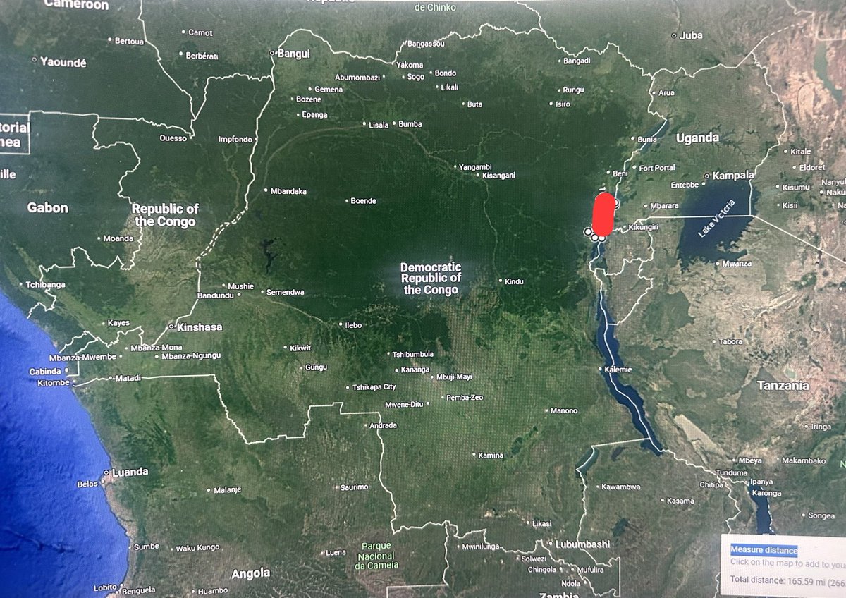 BenitaNtumba's tweet photo. 🔴A l'échelle de la RDC: En rouge, l'espace occupé par le M23. https://t.co/dywQvHRXvU