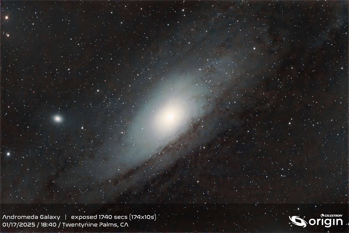 Celestron's tweet photo. ๐ Our crew packed up the #CelestronOrigin and headed to the stunning Bortle 2 skies of #TwentyninePalms. In just 4 hours, they captured:
โจ Sculptor Galaxy
โจ Orion Nebula
โจ Bode's Nebulae
โจ Horsehead Nebula
โจ Andromeda Galaxy
โจ Pinwheel Galaxy
โจ Thor's Helmet Nebula https://t.co/jqmlA9UVm5