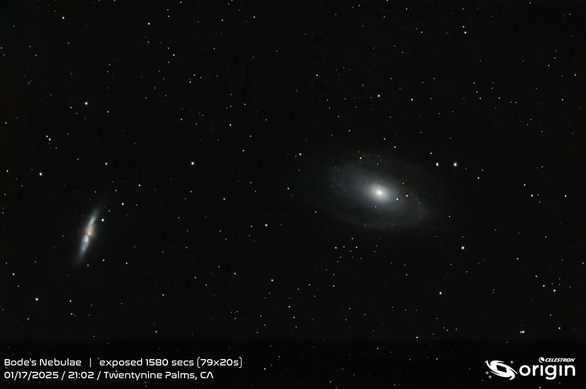 Celestron's tweet photo. ๐ Our crew packed up the #CelestronOrigin and headed to the stunning Bortle 2 skies of #TwentyninePalms. In just 4 hours, they captured:
โจ Sculptor Galaxy
โจ Orion Nebula
โจ Bode's Nebulae
โจ Horsehead Nebula
โจ Andromeda Galaxy
โจ Pinwheel Galaxy
โจ Thor's Helmet Nebula https://t.co/jqmlA9UVm5