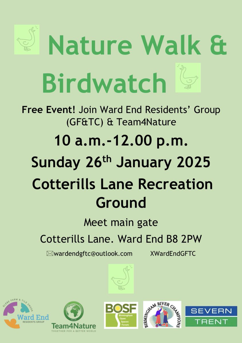 Chris Millward Jnr (@chris4patches) on Twitter photo I am really looking forward to returning to these <a href="/BhamCityCouncil/">Bham City Council</a> open spaces and their local communities this weekend to lead FREE & fun walks:
Saturday 25th: 10am Calthorpe Park
& 2pm Shard End - Kingfisher Country Park
Sunday 26th: Cotterills Lane Recreation Ground I am really looking forward to returning to these <a href="/BhamCityCouncil/">Bham City Council</a> open spaces and their local communities this weekend to lead FREE & fun walks:
Saturday 25th: 10am Calthorpe Park
& 2pm Shard End - Kingfisher Country Park
Sunday 26th: Cotterills Lane Recreation Ground