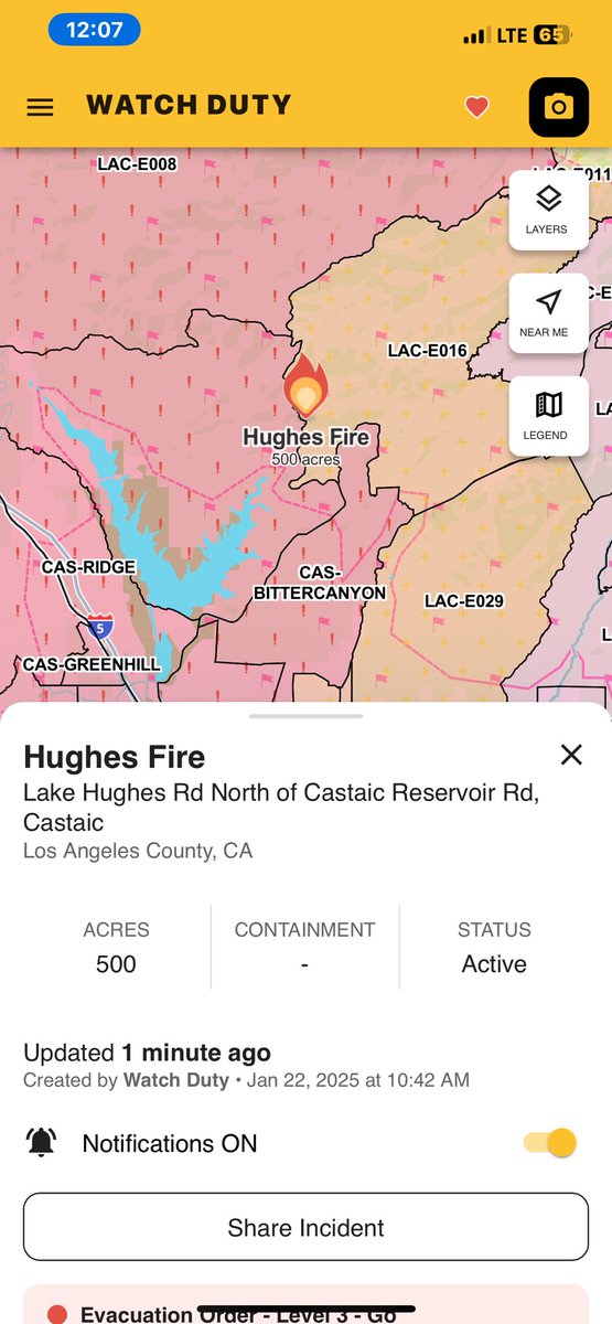 LA FIre Updates:

Another Fire has started today burning already 500 acres with 0 containment called the Hughes Fire. Please be safe everyone who is affected 💙