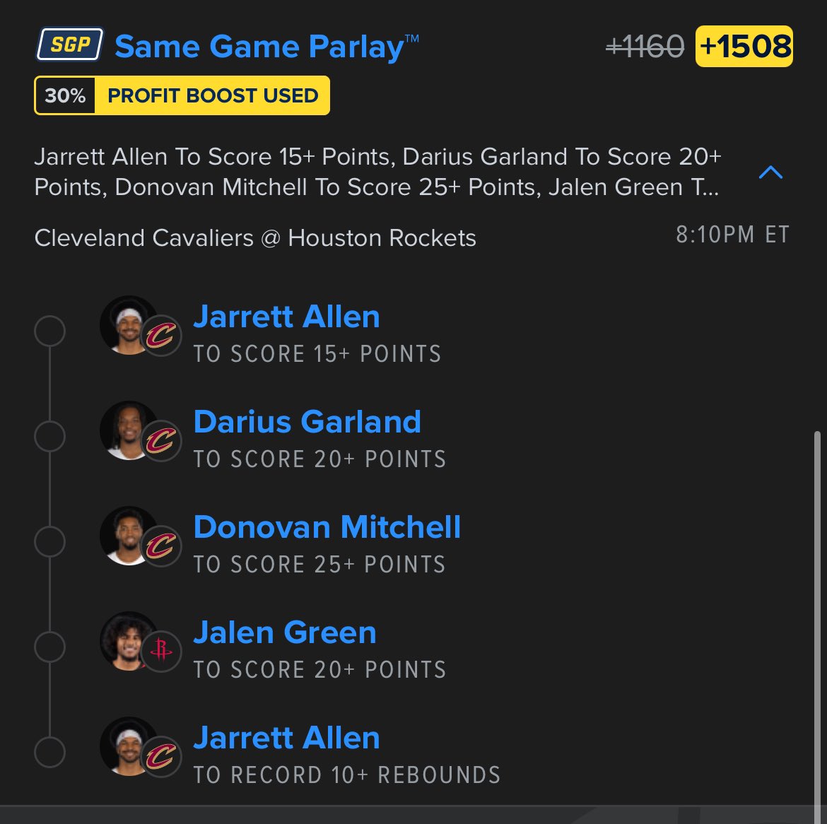 TribeofIndians's tweet photo. Another day another Dolla. Cavs are rolling!! MAKE SOME MOOLAH💵💵💵
#LetEmKnow #Cleveland #CavsNation #NBA #NBAPicks #NBABetStream #bet #bets #Parlay #ParlayPlay #PicksParlays #ESPN https://t.co/xfZTGXyai2