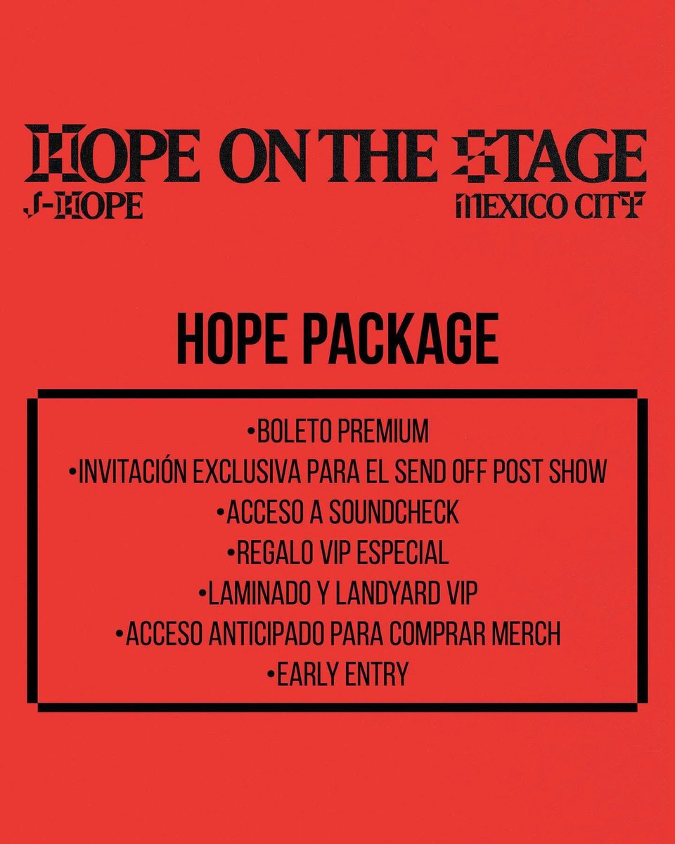 ticketelhamster's tweet image. 🚨J-HOPE en CDMX
🎫Venta Weverse HOY 3 PM

🔗22 de marzo: ticketmaster.com.mx/event/1400622D…

🔗23 de marzo: ticketmaster.com.mx/event/1400622D…

〰️Apertura fila virtual: YA ABIERTA⚠️

🗝️Tu código es el NÚMERO DE ARMY MEMBERSHIP registrado.

💳Se aceptan todas las tarjetas VISA, MASTERCARD y AMEX.…
