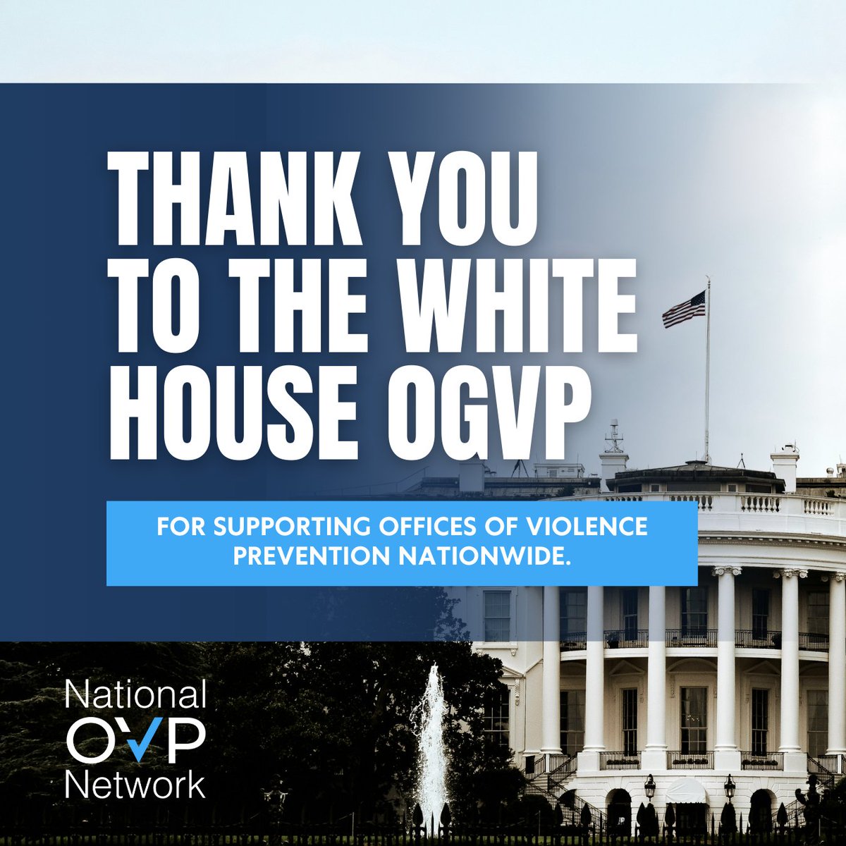 NOVPNetwork's tweet photo. Former NOVPN Member, the White House Office of Gun Violence Prevention, was pivotal in shining a light on gun violence in our country and supporting state and local offices of violence prevention. We are grateful for the groundwork laid by the WHOGVP. https://t.co/nwGsmavPs4