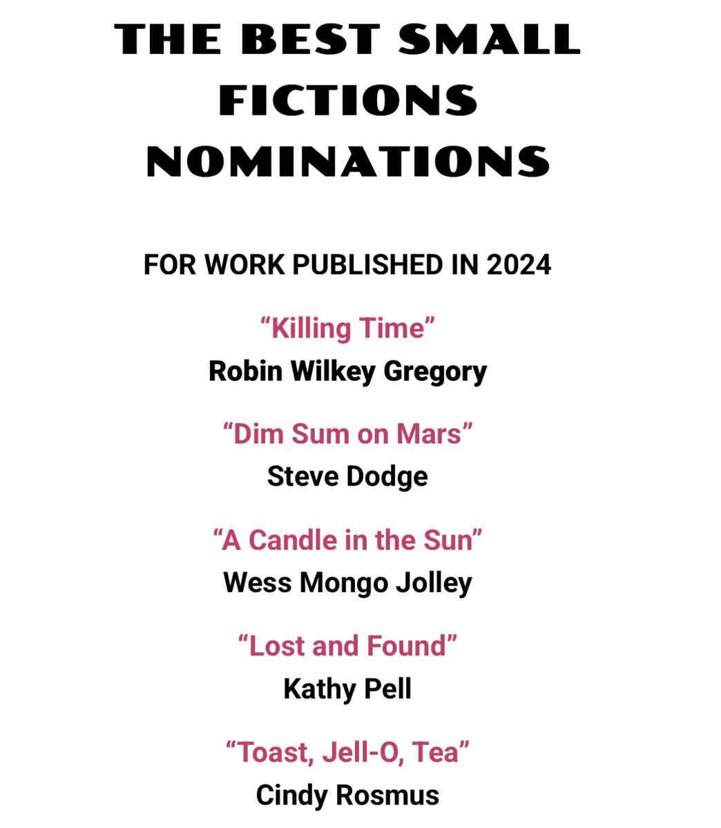 Congratulations and best wishes to our Best Small Fictions nominees!

BSF is an annual anthology of short hybrid fiction now in its 10th year. It’s hosted by series editor Nathan Leslie.
gemini-magazine.com/best-small-fic…