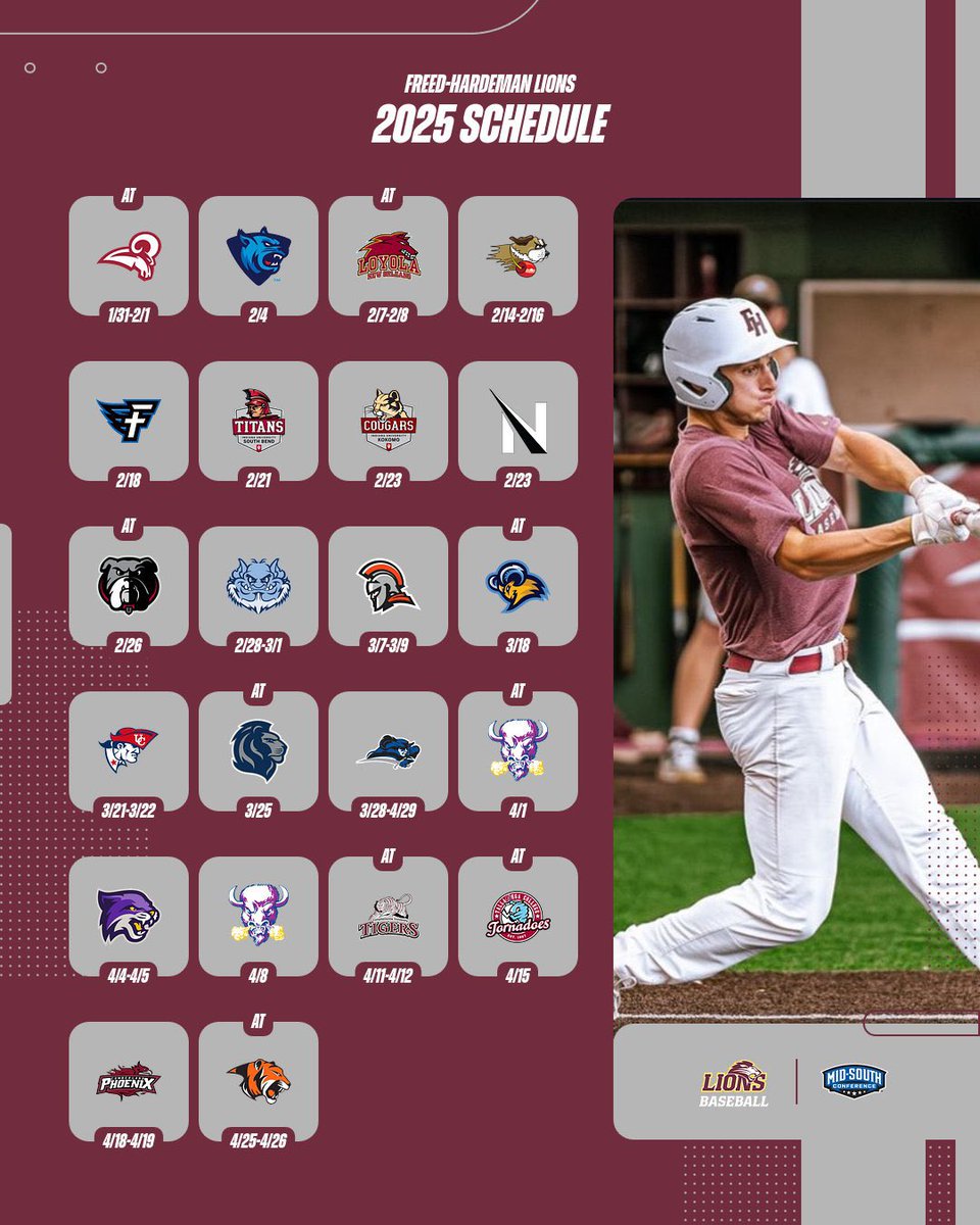 Schedule premier. 

The Lions are set to start the season at Mobile in just 9 days!