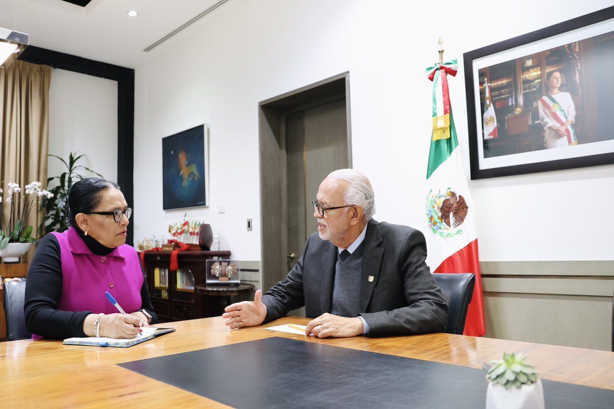 rosaicela_'s tweet photo. Esta tarde recibimos en la @SEGOB_mx al gobernador de #Nayarit, @MiguelANavarroQ, con quien coordinamos acciones en beneficio de nayaritas.🇲🇽 @Claudiashein https://t.co/v8tnsunVYm