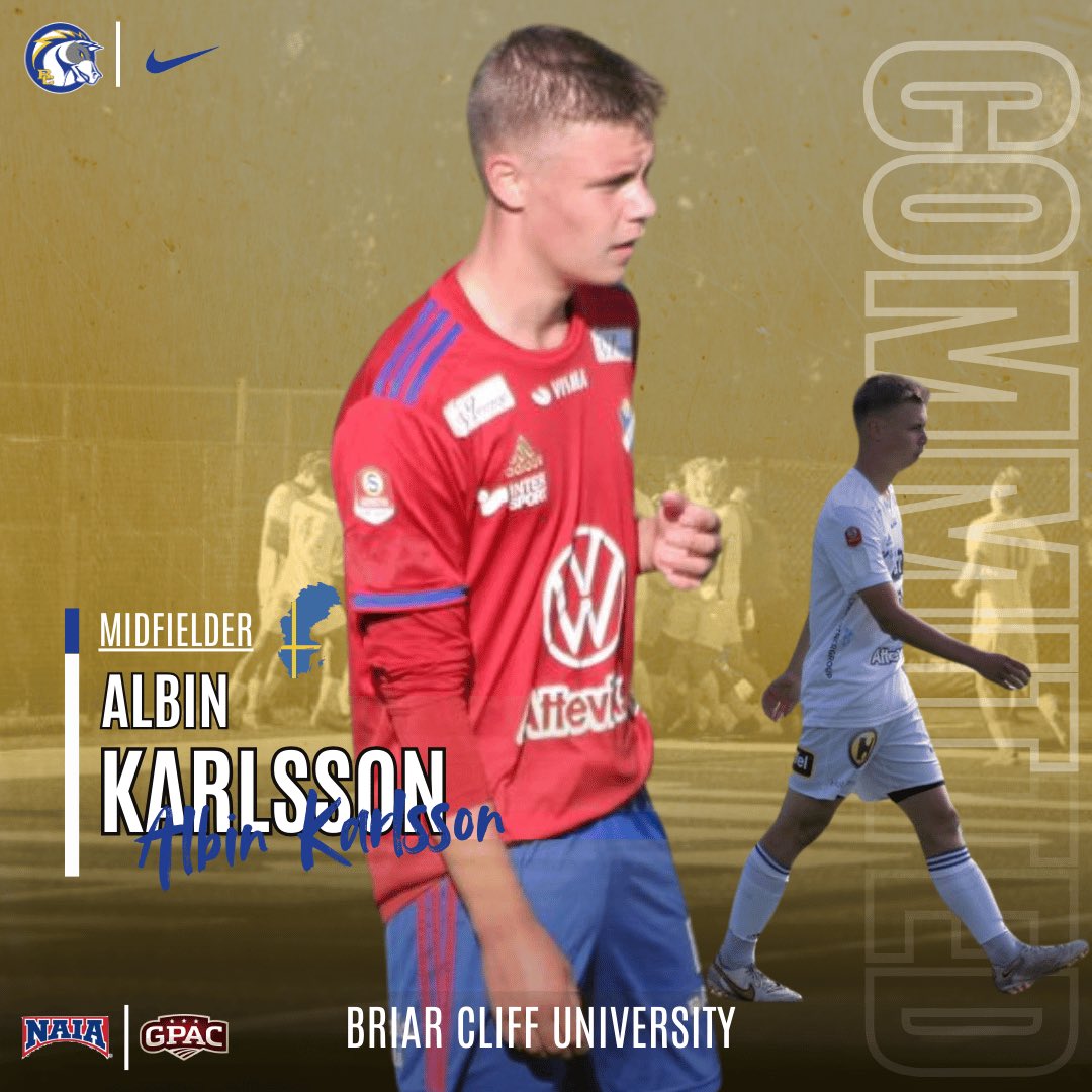 𝓒𝓸𝓶𝓶𝓲𝓽𝓽𝓮𝓭! 📝

Albin Karlsson has commited to the Chargers! 

Albin is a midfielder from Markaryd, Sweden. He comes from Östers IF in the U19 Allsvenskan and will join us next fall. We are excited to have him on campus!

Welcome Albin 🇸🇪 ⚽️

#BattleOn 🐴🔵🟡