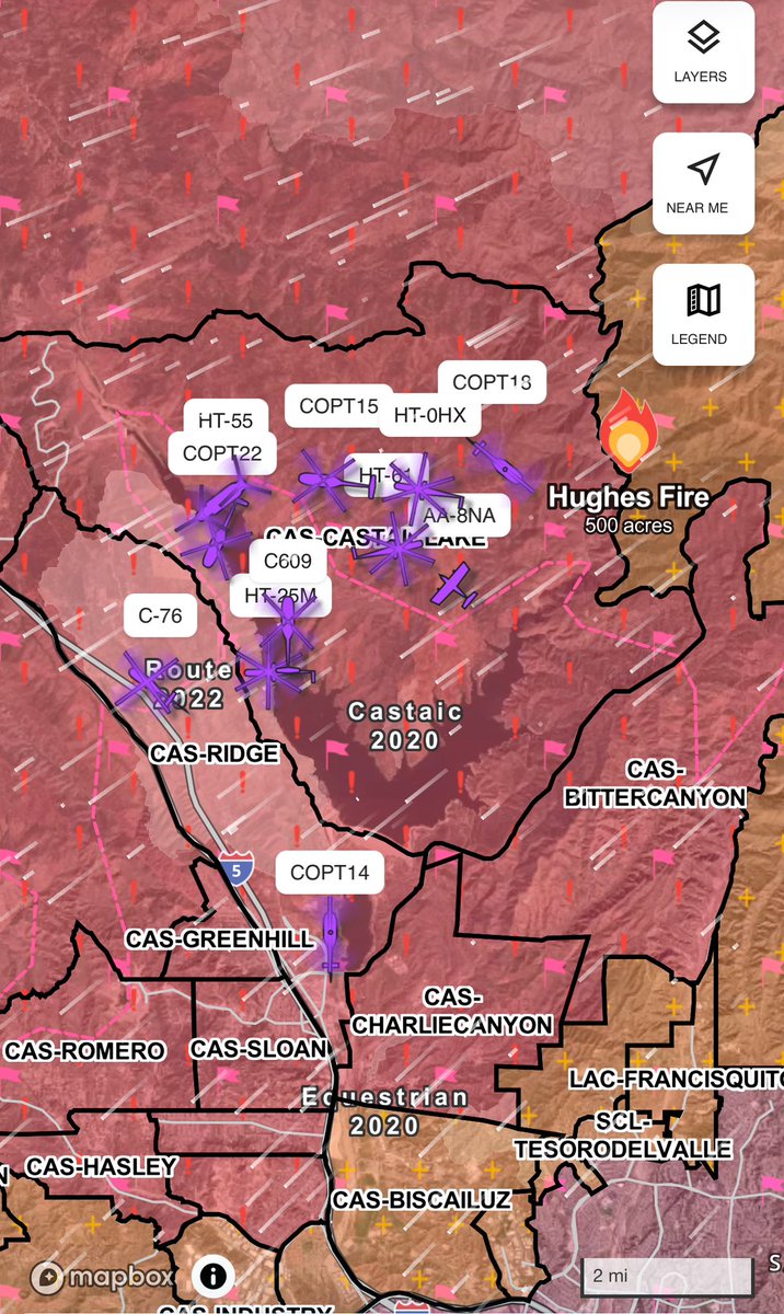 Area between Castaic Lake and the 5 burned in 2022. Gotta think it would be hard for this fire to run thru there. #hughesfire