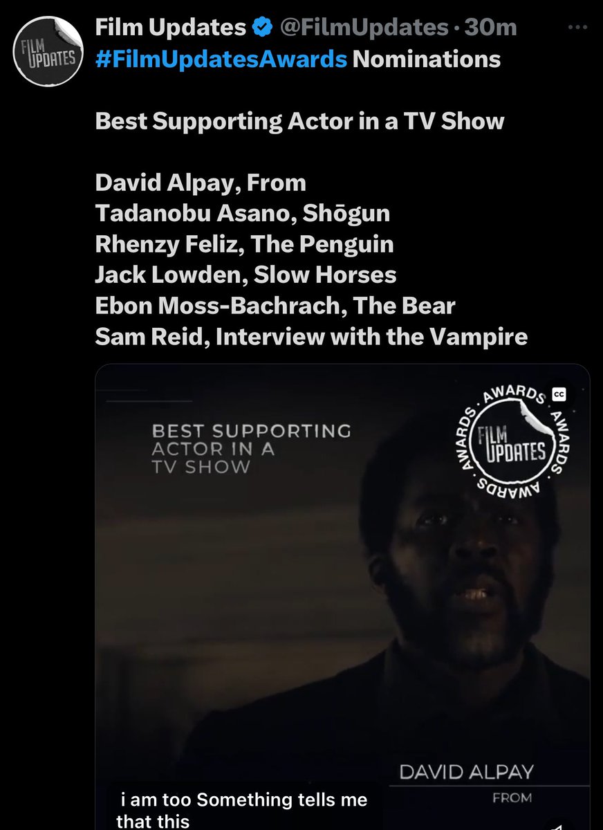 Congrats to David Alpay👏👏👏👏 #FROM #FROMily