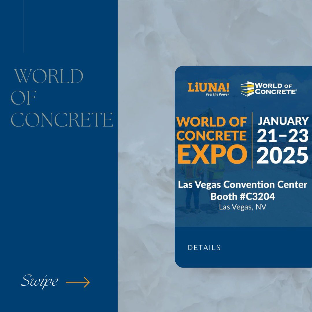 LIUNA_NWRegion's tweet photo. Our team members from the NW Region are at the @worldofconcreteshow in Las Vegas. They join both the PSW Region and National LECET . If you’re in attendance, stop by and say hi! 👷‍♂️👷‍♀️

#worldofconcrete #woc2025 #laborersunion #NWLECET #feelthepower #liunanwregion #LiUNAbuilds https://t.co/vAGOKwrSrf